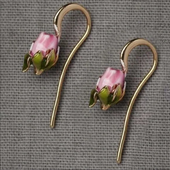 New Vintage Rose Flower Colorful Party Earrings - Picture 1 of 6